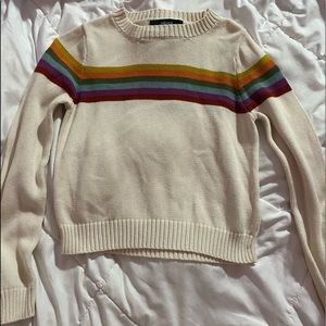 FOREVER 21 Rainbow Striped Sweater